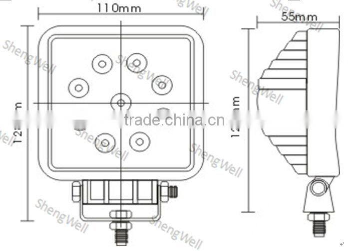4" 27W 9--32V Square LED work light Epistar led work lamp Flood/Spot beam IP67 marine led work lights