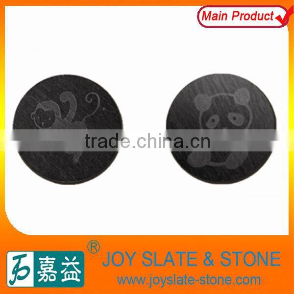 Chinese zodiac coasters round slate table decorative mats