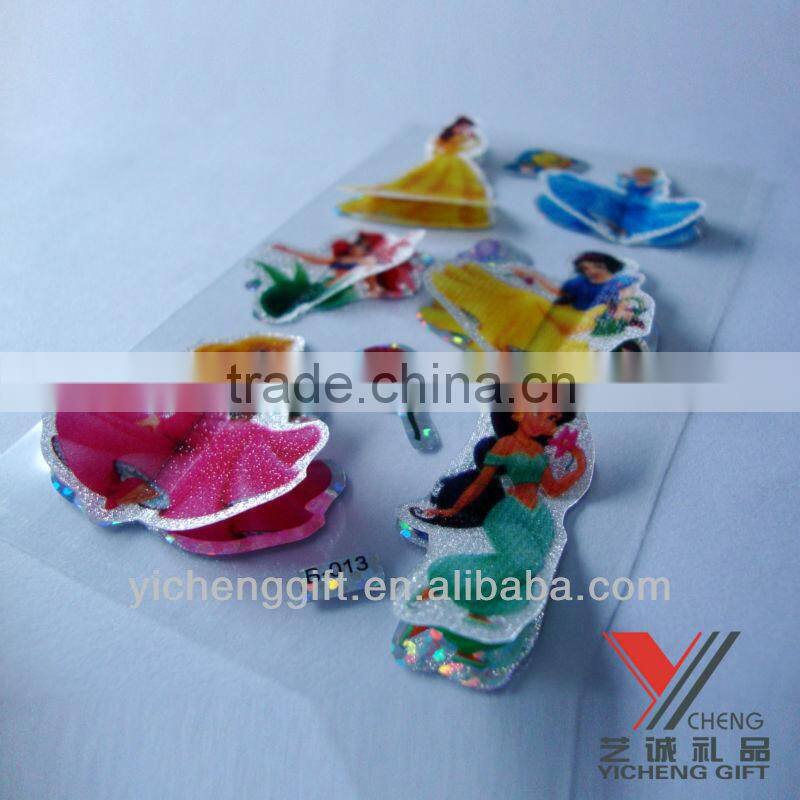 beautiful snowwhite 3D PVC Fly sticker