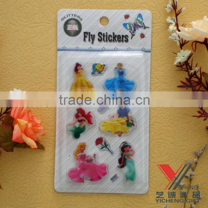 fashion snow white 3D decorative laser sticker promotion gift good for kids