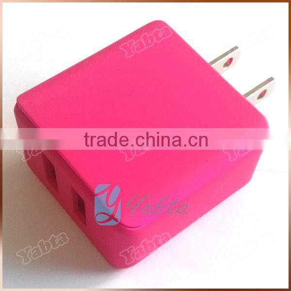 CE RoHS FCC Quality Dual Port Square 2.1A Travel USB Charger