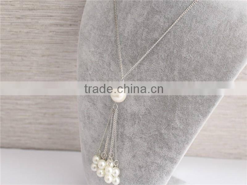 Cheap price Fashion jewelry beaded necklace wholesale, white pearl necklace jewelry
