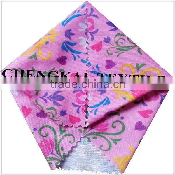 Knitting spandex print spun polyester fabric wholesale