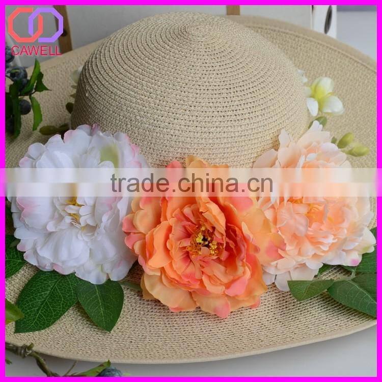 silk peony head flowers wholesale for hat decoration