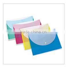 A4 Transparent Color Buckle File Pocket/PP File Bag with Button