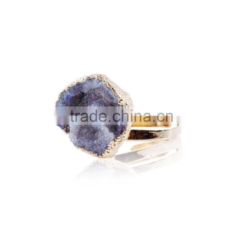 New design!!Natural Crystal Quartz Druzy Ring natural gemstone ring