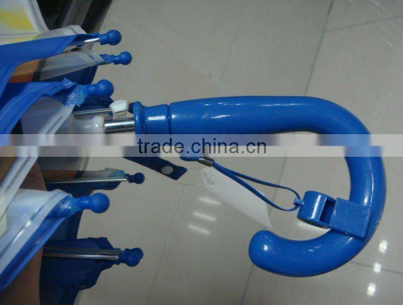 blue pictures printing PVC children umbrella with whistle