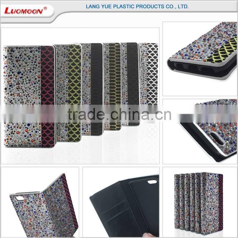 wholesale mobile phone accessories diamond leather flip wallet case for samsung galaxy j7