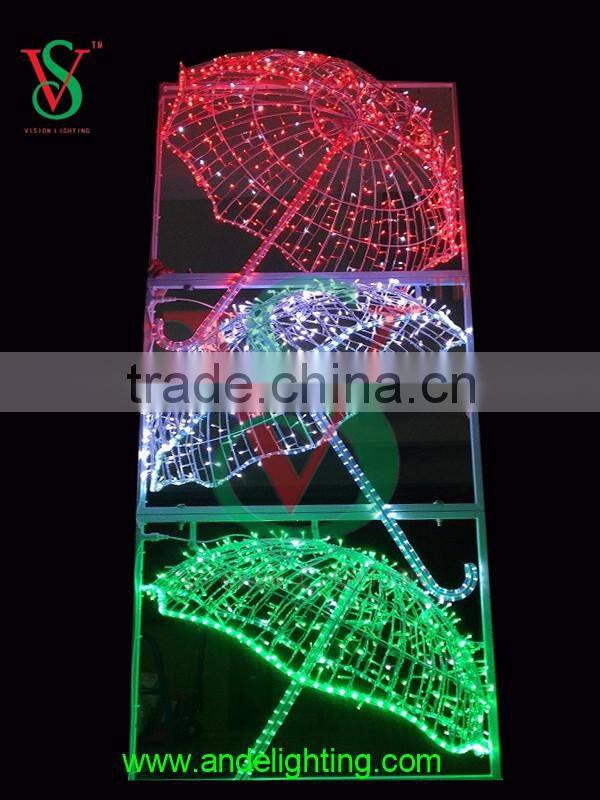 2016 new 3D motif waterproof hanging street decorative umbrella light