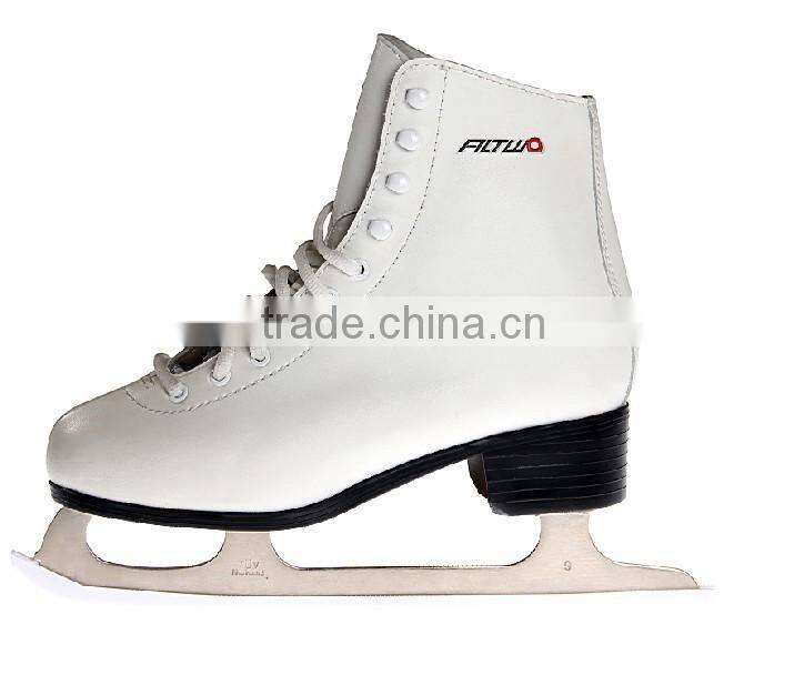 Best sales Classic High-end white ice skates figure skates manufacture synthetic leather