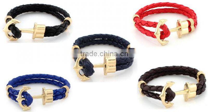 Fashion Design Engraved Logo Vintages Hook Anchor Bracelet Factory Wholesale