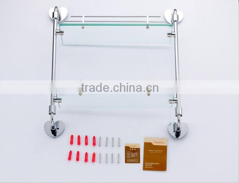 20702 bathroom accessory heart Double glass shelf hotel use modern kitchen