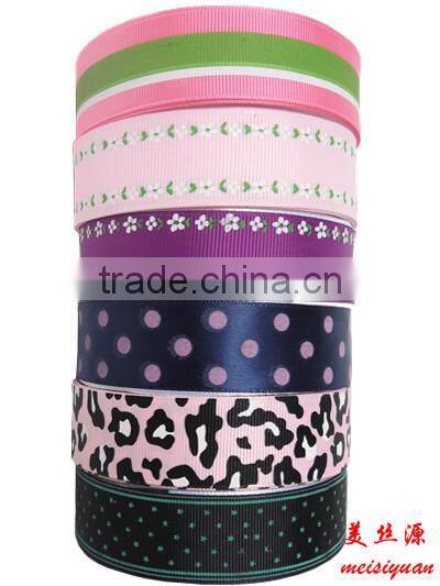 Golden Satin Ribbon Patterned and Words Printing Ribbon