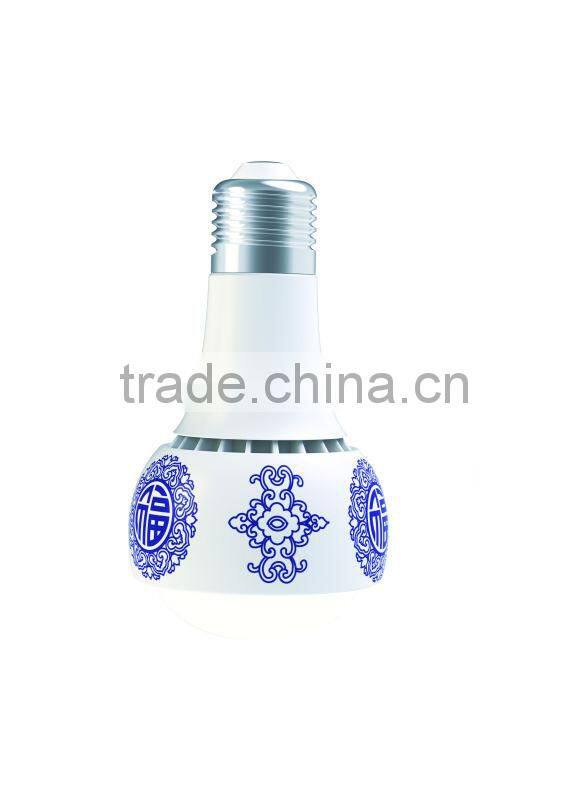 blessing light,light led manufacture,LED ceramic lamp ,LED ceramic bulb,blue and white porcelain lamp"blessing with blessing"