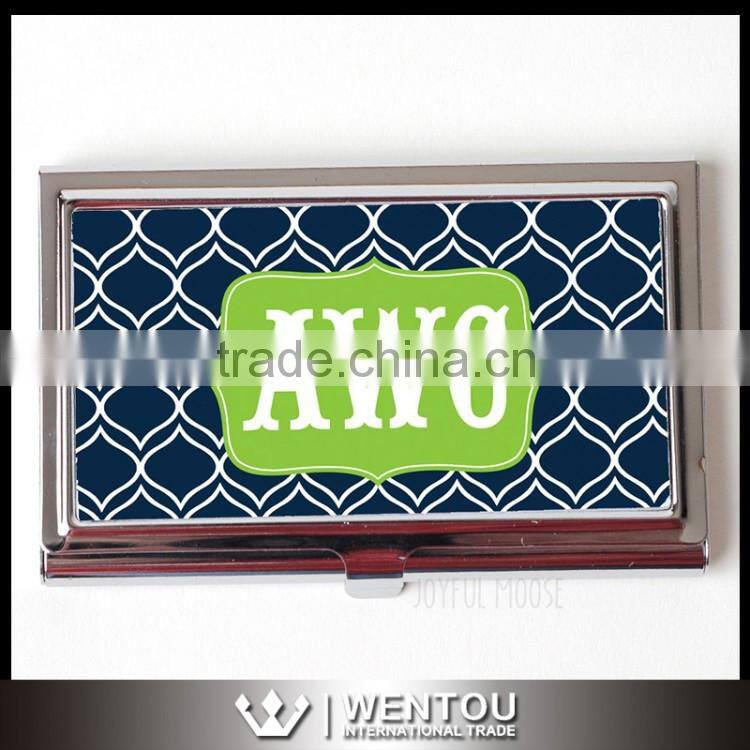 Personalized Monogram Chevron Business Card Case