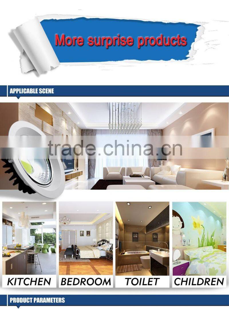 6500k cool white color COB led recessed adjustable downlight