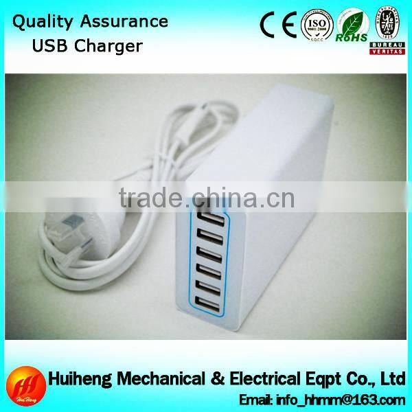 US/EU Plug 6 Port 10A USB Charger Station With Certificate