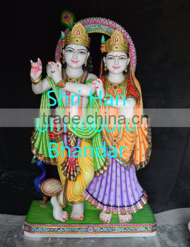 Marble radha krishna jugal jodi statue