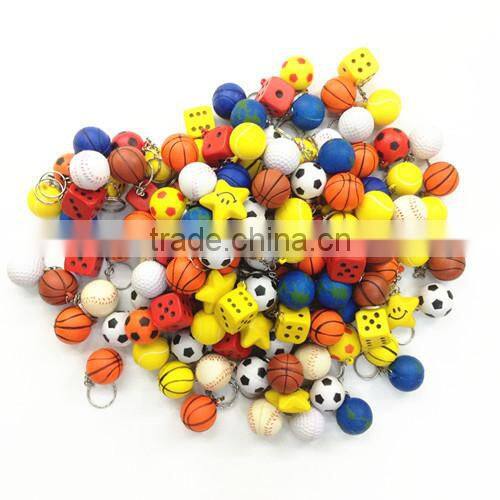 Promotional colorful pu football ball keychain