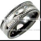 tungsten and ceramic ring with CZ stone