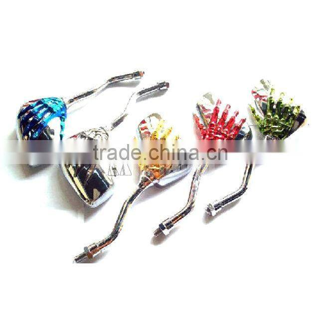 Motorcycle side mirror skull mirrors universal motorcycle rear mirror f 8mm 10mm