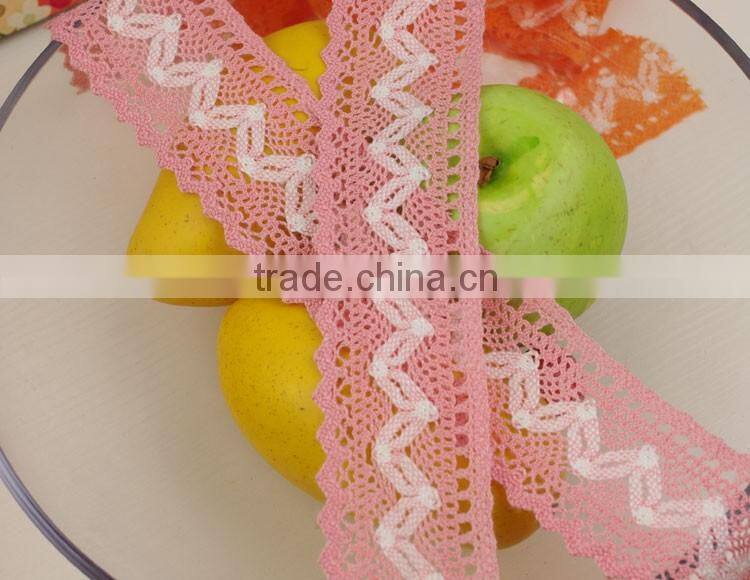 China factory pink-white hot selling guipure lace/white lace trimming c500402