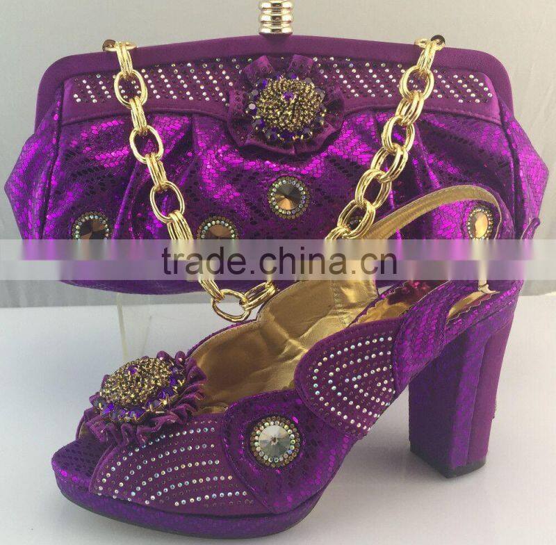 New arrival retro design women shoes and bag in wonderful matching for party ME3311