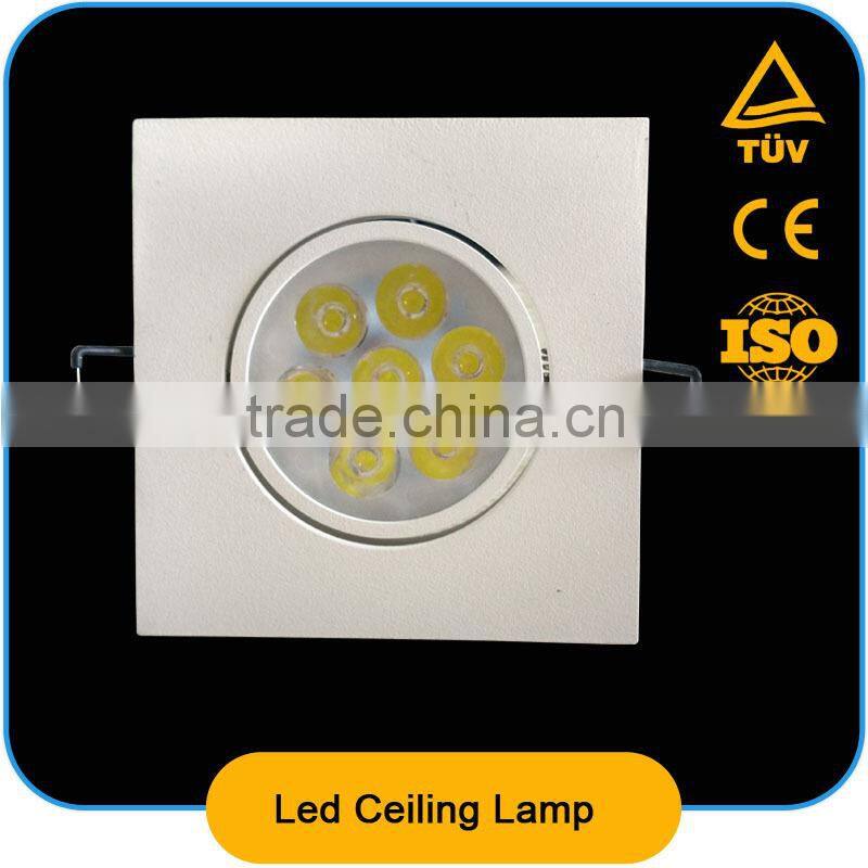 high quality aluminium alloy square led ceiling lamp 7*1w,>80lm/w,Ra>80,CE,ROHS,ERP,led lighting fixture,ceiling lamp