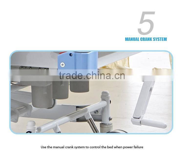three functional crank electrical hospital bed with ce iso