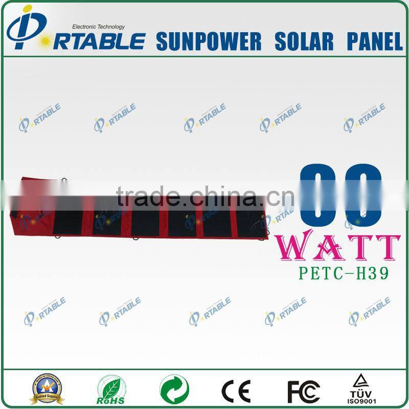 30W Sunpower High Efficient Folding Solar Panel Charger for Phones, Ipads, Battery, Laptop (PETC-H30)