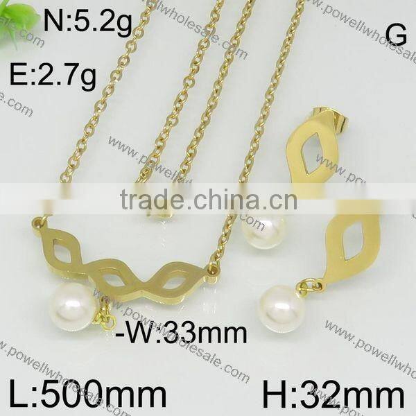 Hot styles stainless steel gold filled jewelry set from china