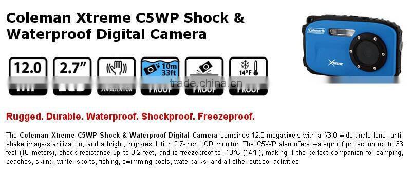 Professional Full HD 2.7" TFT LCD Promotion Gift 8x zoom waterproof red eye correction DV216 Digital camera