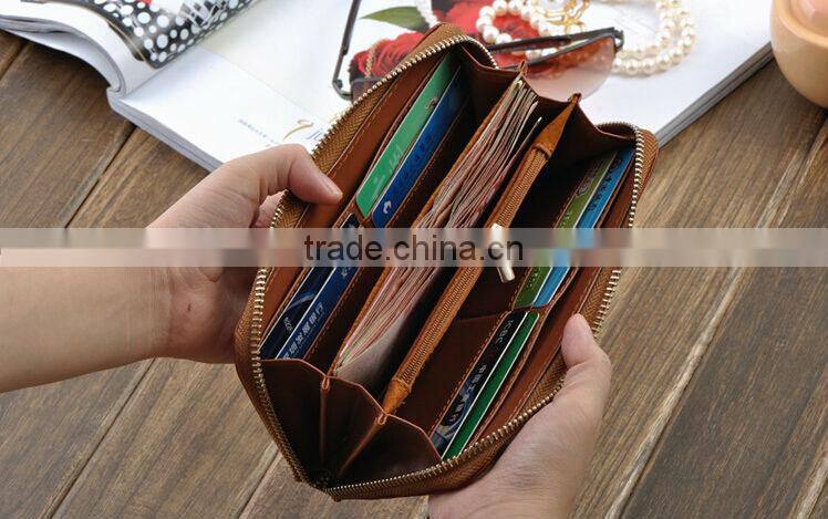 Vintage Style Women Ladies Genuine Leather Wallet Purse Clutch Phone Case Money Card Case