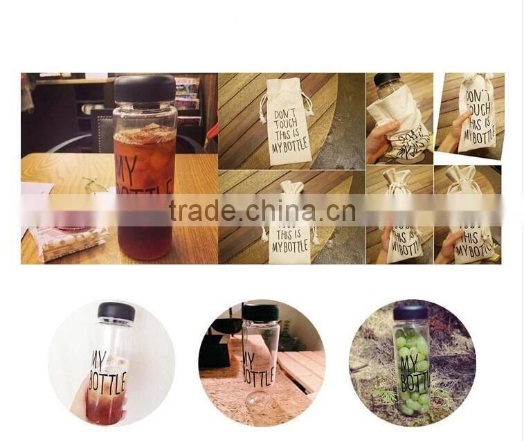 Colorfull 500ml frosted "My bottle" plastic BPA FREE water bottles Lemon Juice water bottle for wholesales