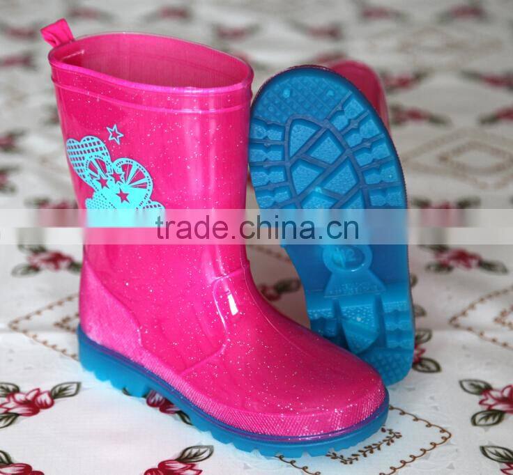 Cute Lightweight PVC Transparent Rain Boots For Kids