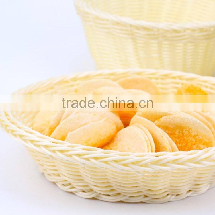 S&D Stronger durable poly rattan small wick washable storage fruit basket plastic bread basket