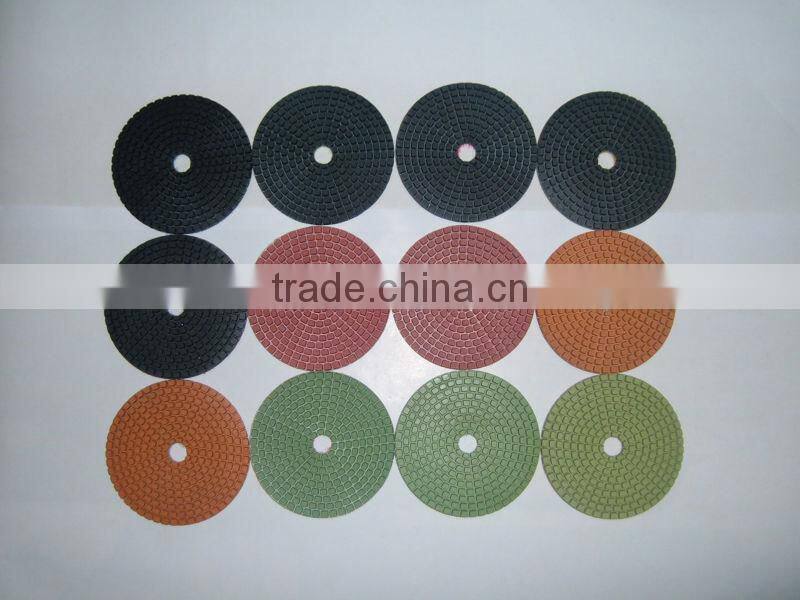 4" wet premium flexible diamond granite polishing pads