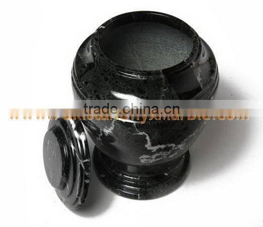 NATURAL STONE BLACK ZEBRA MARBLE URNS