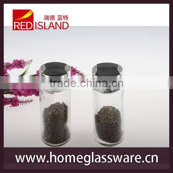 Glass Spice Food Jars with Stainless Steel Top Caps