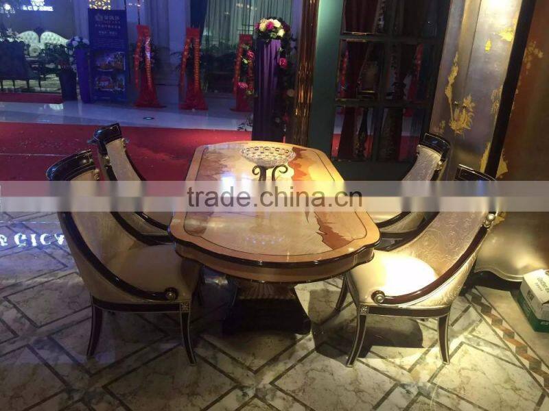English style solid wood dining room furniture oval dining table