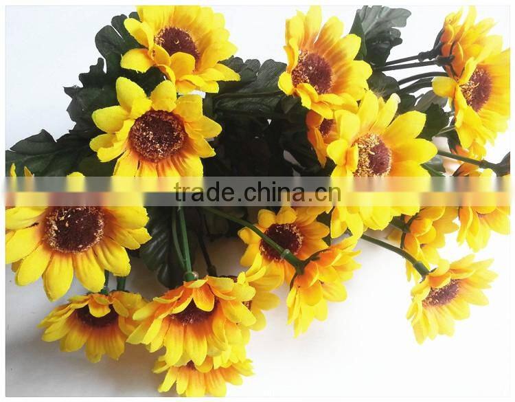 High quality bouquet sunflower artificial silk sunflowers for home table decor
