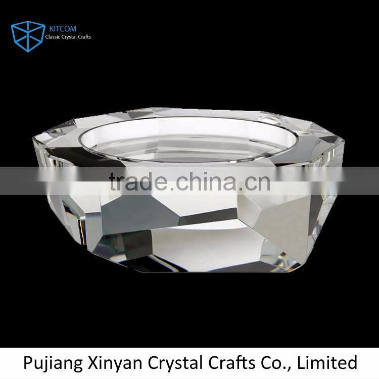 New product custom design tall crystal pillar candle holders in many style