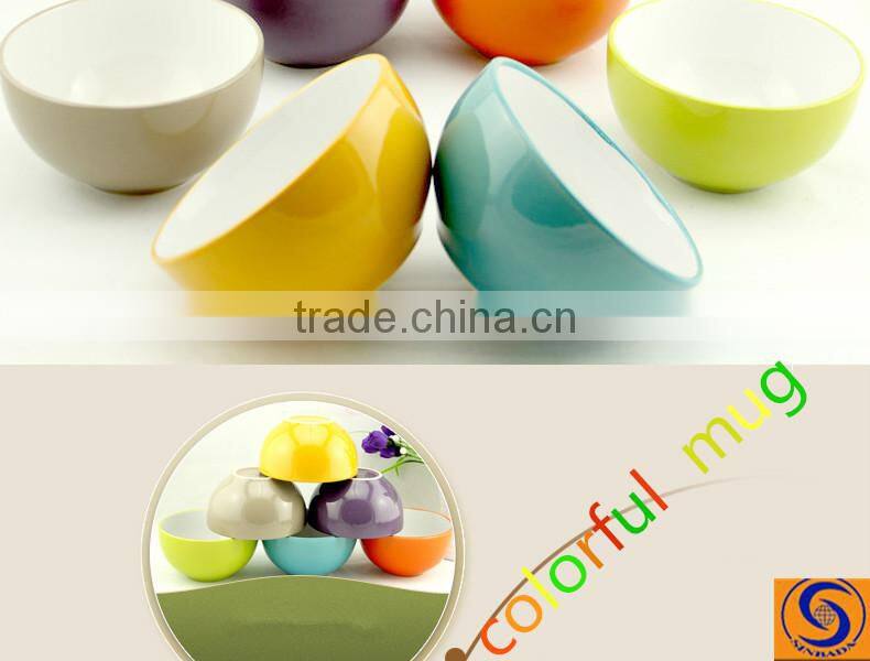 Wholesale ceramic soup bowl with color