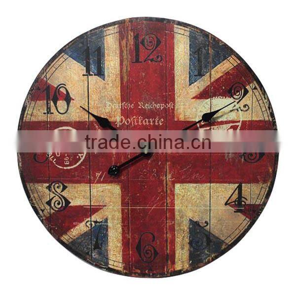 Antique Decorative MDF Round Wall Clock Wooden Wall Clock