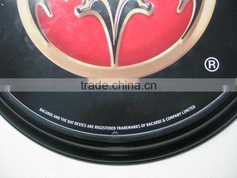 PP/PS/ABS Dia 37cm *2.6cm Plastic round snack serving tray/anti-skid anti-slip tray