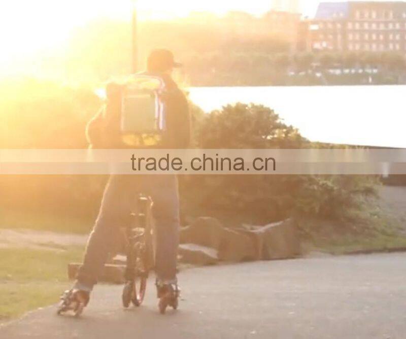 Newest Model Four wheel Roller Skating Shoes bike Folding Four wheel Skating Bike with Roller Skating Shoes For Adult