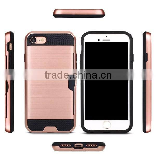 Drawbench phone shell card slot back cover TPU + PC phone case for iPhone 7