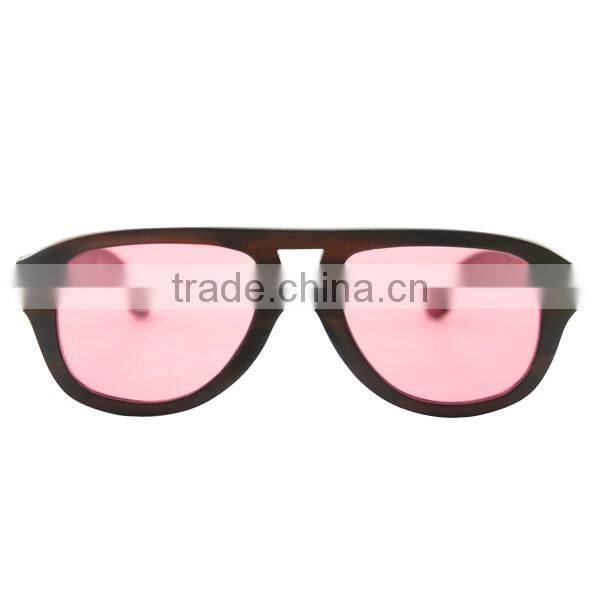 Oversized vintage retro hollow wood sunglasses frame colored lenses wooden sunglasses