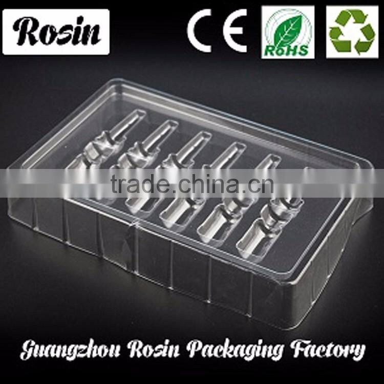 Custom vacuum formed plastic packing tray , clear plastic blister tray