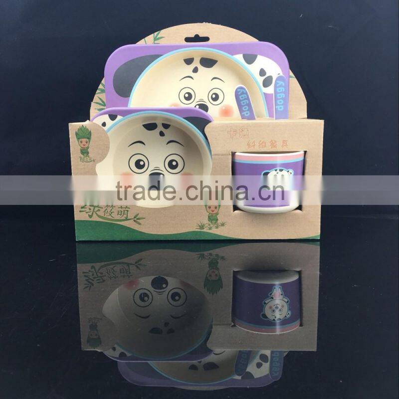 Popular biodegradable bamboo fibre kids' dinner set